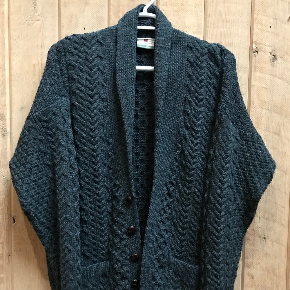 Men's Wool Cardigan Sweater - XL
